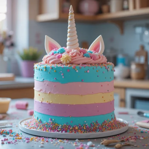7 Magical Steps to Make the Perfect Unicorn Cake at Home 5 "Colorful Unicorn Cake with Buttercream Frosting and Fondant Decorations"
